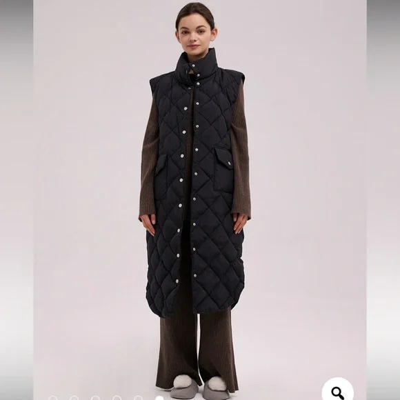 NEW nap Buttoned Sleeveless Puffer Coat - Picture 8 of 13